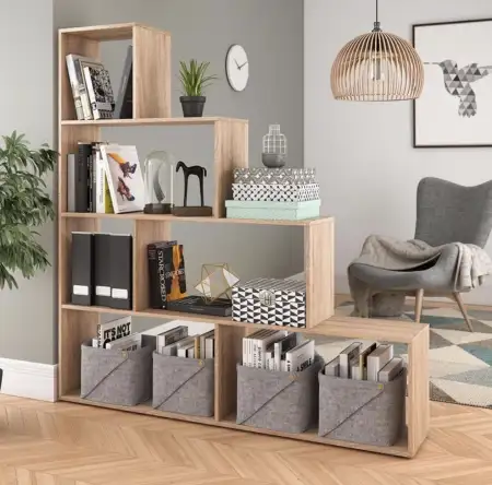 Modern tasarımlı ahşap dekoratif raf