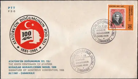 Atatürk' ün doğumunun 100. yili ve boğazlar mukavelesi̇ni̇n i̇mzasi anisina..