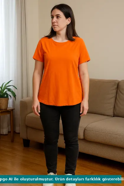 Turuncu renkli rahat tişört