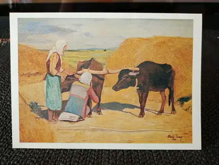 Ressam hakki i̇nan 1987 kastamonuda hasat konulu tebri̇k karti. islak i̇mzali.