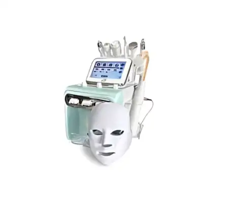 8 fonksiyonlu hydrafacial cilt bakım cihazı led maske ve yüksek frekanslı cilt ve saç bakım