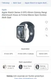 Apple series 9 gümüş kasa ilan görseli
