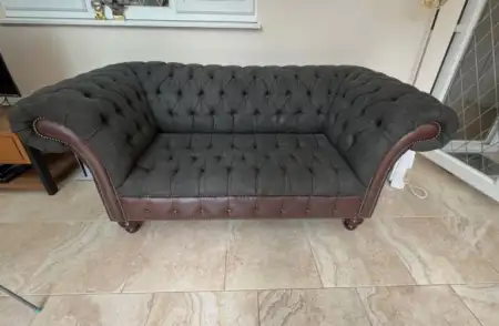 2 kişilik deri chesterfield kanepe, salon