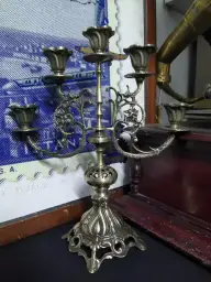 Antika gümüş şamdan (çift)