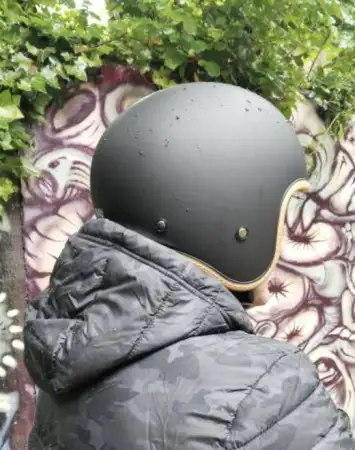 Motosiklet kaskı jet retro matt black açık