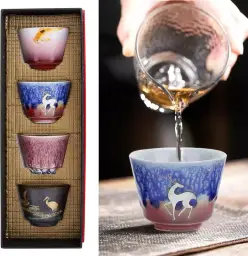 El yapımı seramik bardak seti (4 adet)